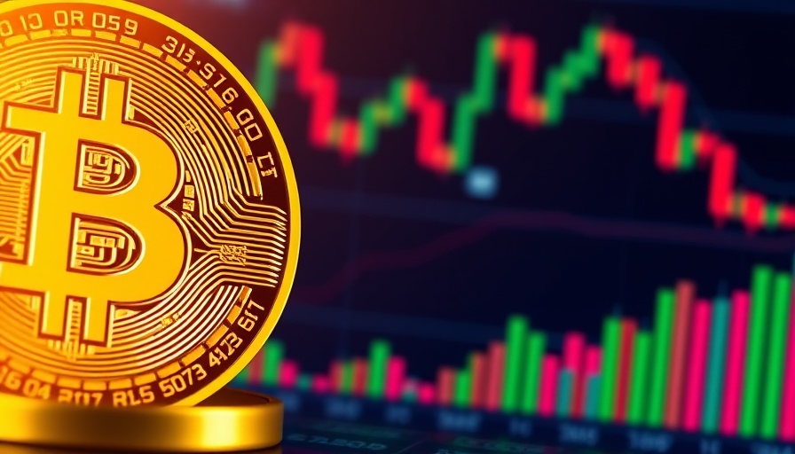 Tezos price surge illustrated with trading charts and Bitcoin coin.