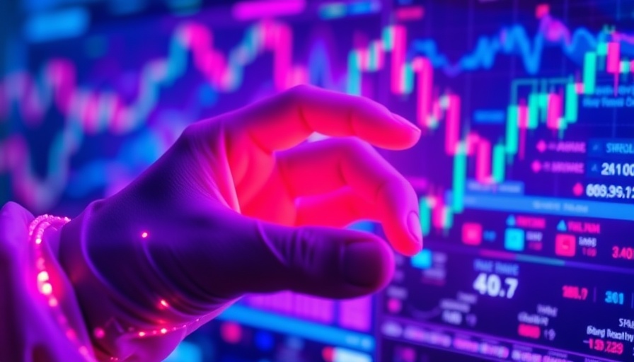 Futuristic hand with holographic stock charts indicating growth in digital finance.
