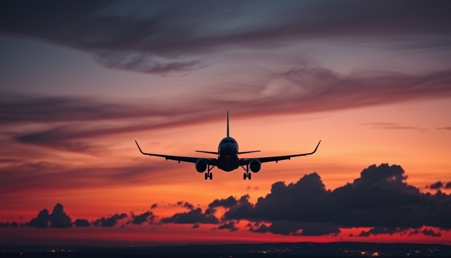 Airplane landing at dusk, related to Saudia Airlines passenger record 2025.