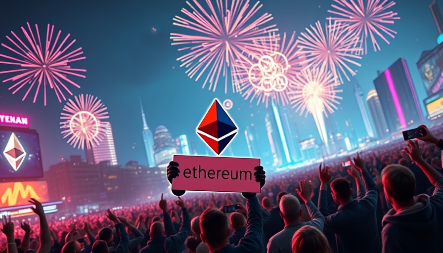 Top altcoins 2025 celebration with Ethereum mascot and fireworks.