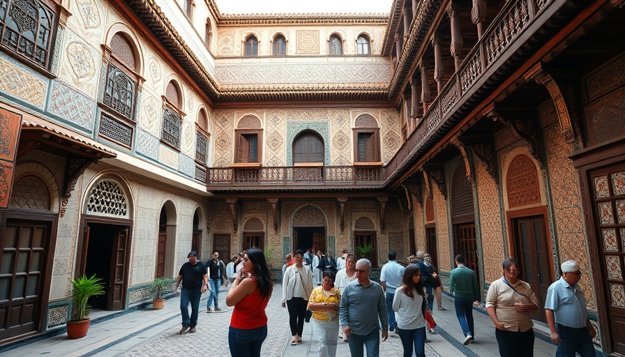 7 to 10 Days in Morocco: Tourists admire intricate courtyard architecture.