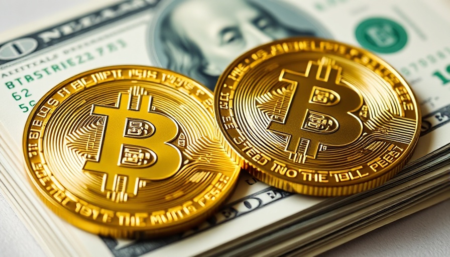 Golden Bitcoin coins on U.S. dollar bills symbolizing TruSector ETFs.
