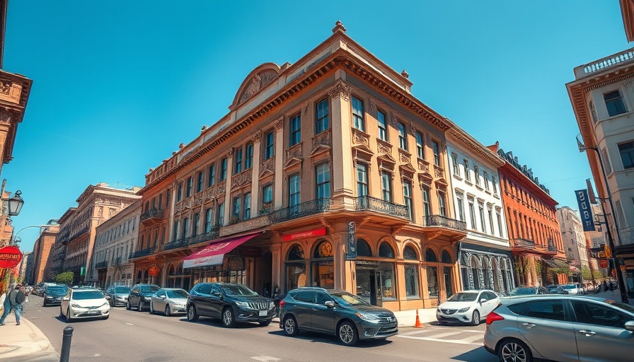 City of Victoria street with historic architecture and parked cars.