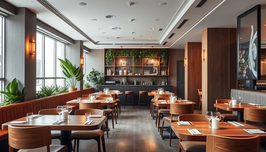 Modern restaurant showcasing American Express Platinum Card $200 annual dining credit.