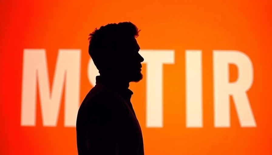 Silhouette of a man in profile in front of MSTR letters.