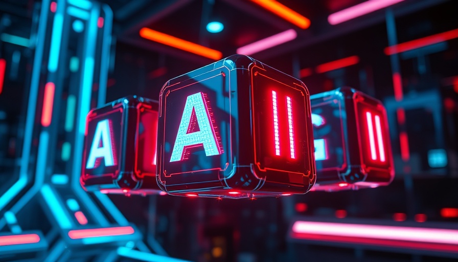 Futuristic digital AI cubes symbolizing data, connected and illuminated.