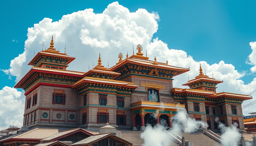 Ancient Tibetan architecture under a clear sky from Lhasa to Everest Base Camp