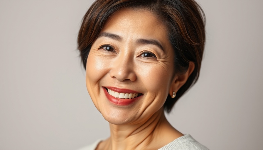Portrait of a smiling middle-aged Asian female, soft expression.