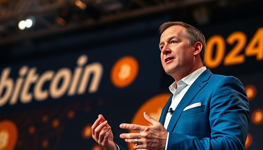Speaker at Bitcoin 2024 event discussing U.S. government Bitcoin blockchain GDP data.