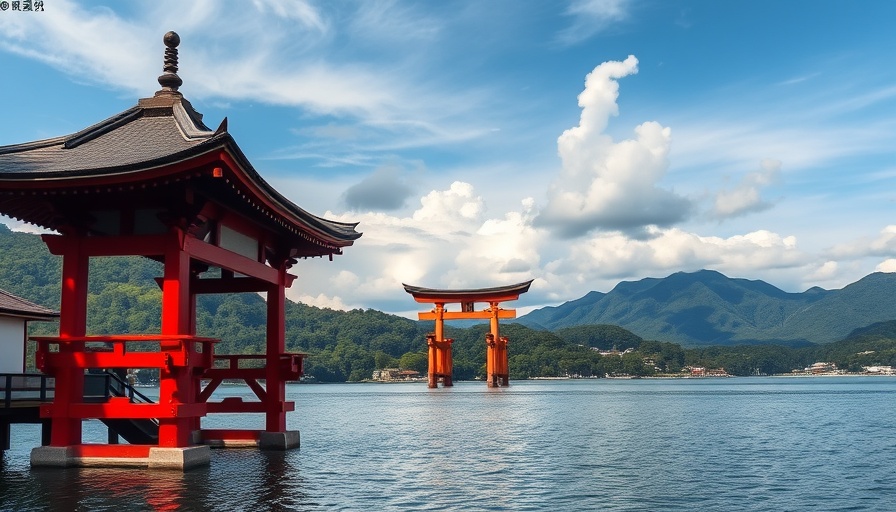 Chugoku Japan travel guide: Itsukushima Shrine and Torii gate view.
