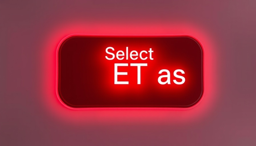 Stylized modern button for 'Select ET as', red and white design.