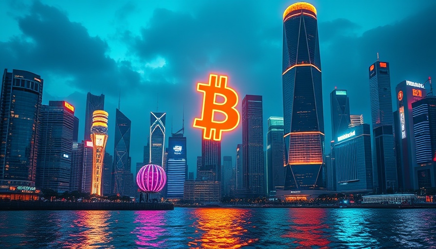 Bitcoin symbol in Asian cityscape reflecting market dynamics