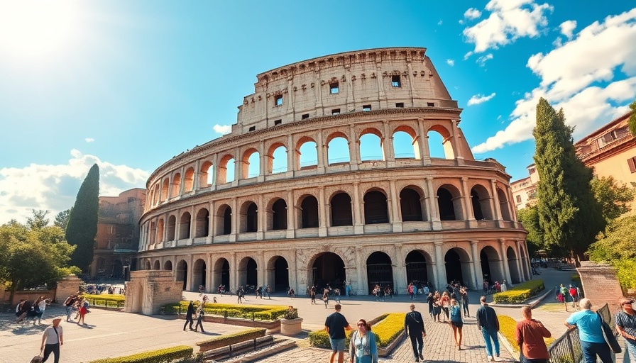 Scenic view of Rome's Colosseum for a 7-Day Italy Itinerary.