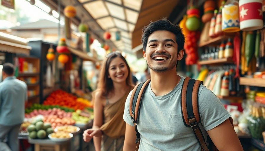 Travel the World on $75 a Day - Backpacker at a vibrant market.