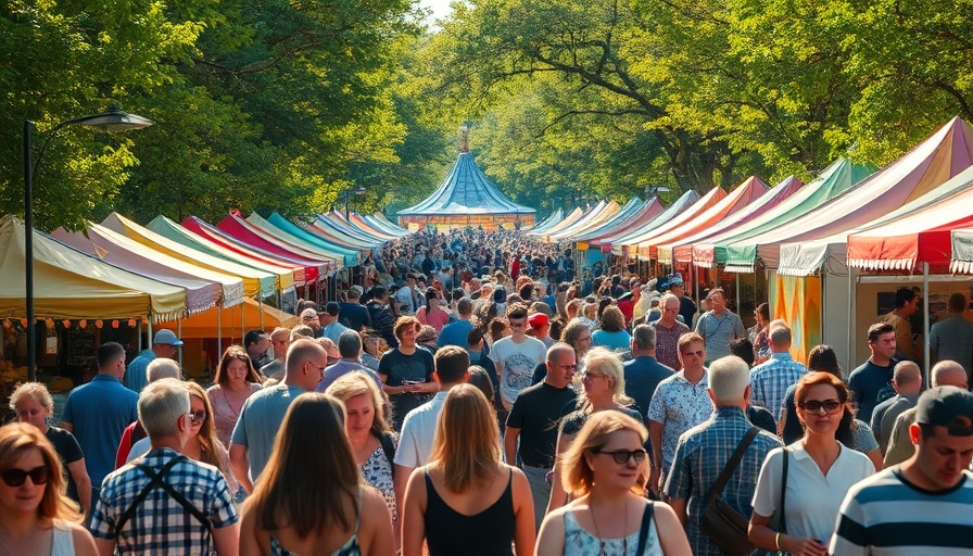 Lively crowd at outdoor event in Vancouver with colorful tents.