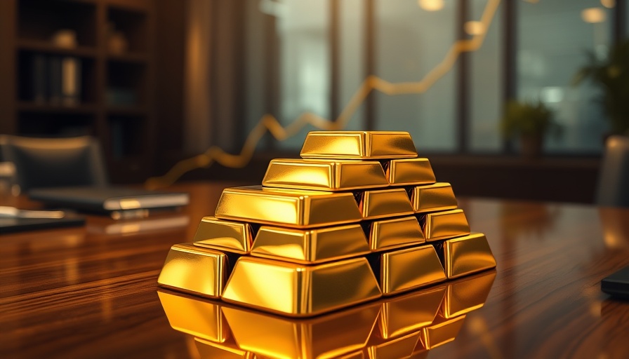 Gold bars and rising graph; symbolize soaring gold prices amid economic uncertainty.