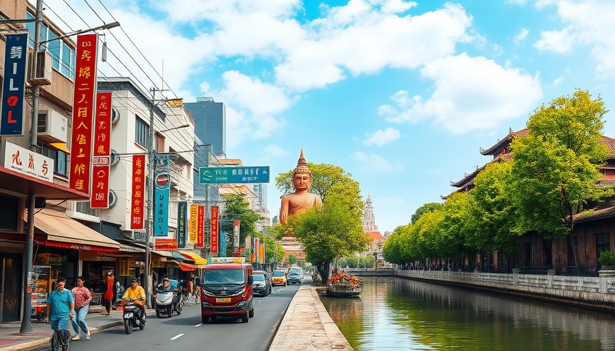 Vibrant street in Bangkok, Buddha in Sukhothai, canal in Chiang Mai