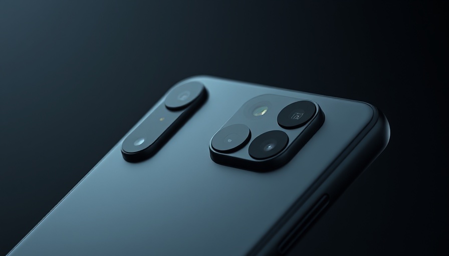 Sleek decentralized AI smartphone with modern design and camera lenses.