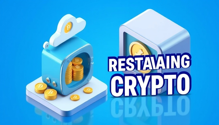 Isometric crypto vault and coins illustrate what is restaking in crypto