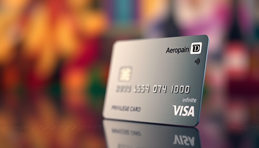 TD Aeroplan Visa Infinite Privilege Card on glossy surface, colorful background.