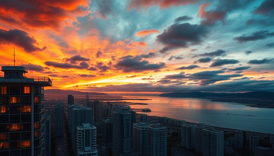 Sunset over Vancouver cityscape and ocean, things to do in Vancouver.