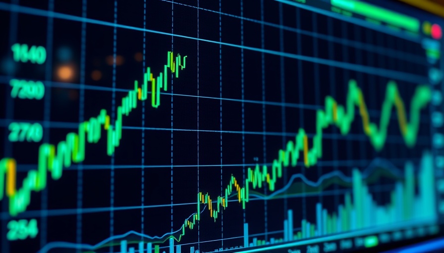 Futuristic stock market chart with dynamic graphs, reflecting inflation reports.