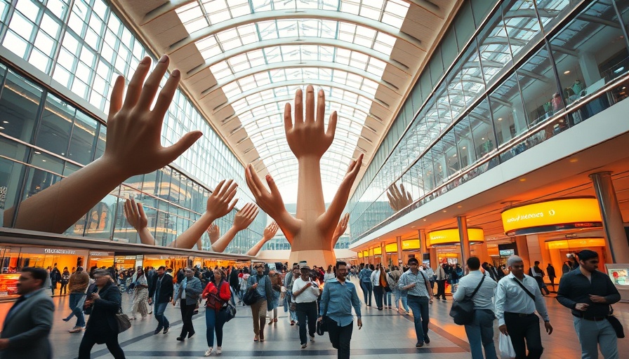 Delhi Airport’s T3 expansion with bustling terminal and art display