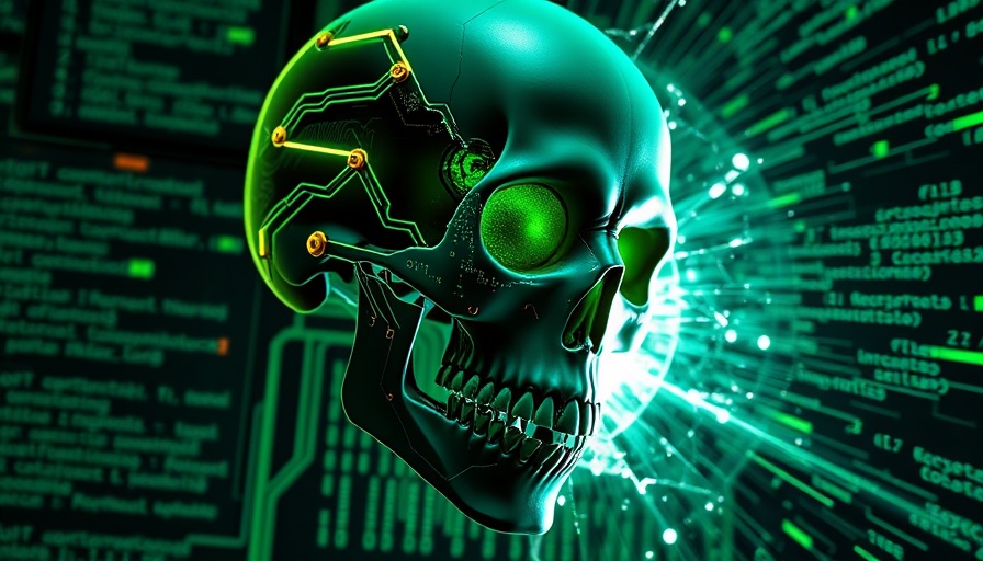 NPM Attack depiction with digital skull and circuits