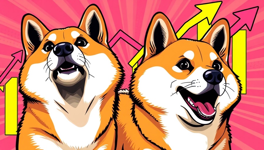 Pop art Dogecoin price prediction poster with charts.