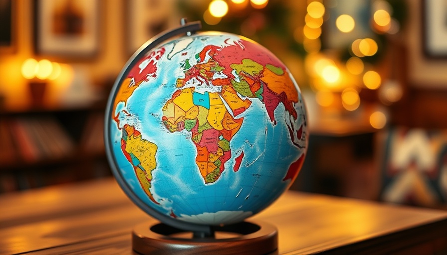 Colorful globe on wooden table, capturing essential travel tips.