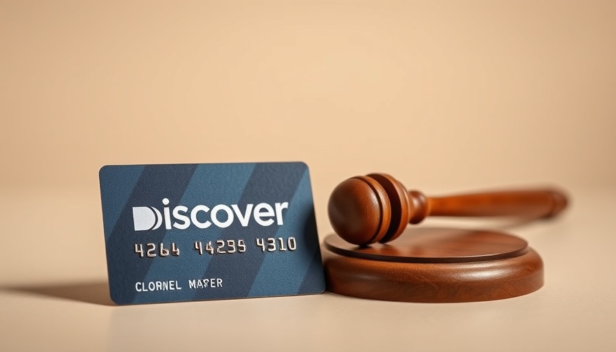 Discover credit card and gavel, symbolizing credit card settlement.