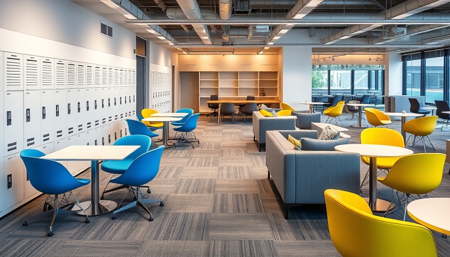 Modern co-working space for Filipino professionals with vibrant seating.