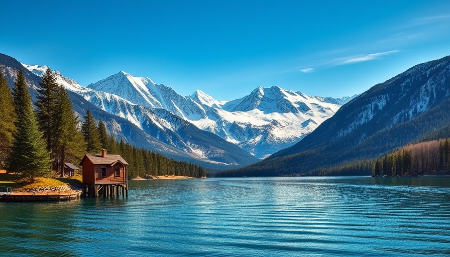 Scenic view of Jasper National Park with snowy mountains and lake.