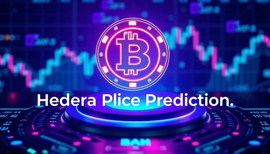 Futuristic digital HBAR price prediction graphic, vibrant hues.