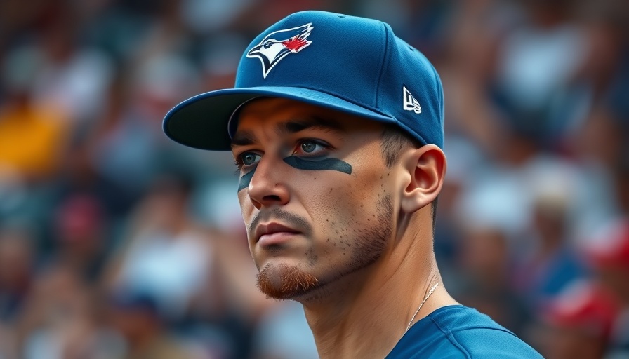 Toronto Blue Jays player looks determined.