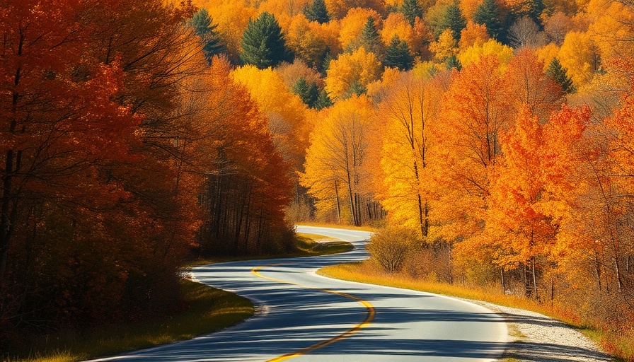 Scenic road surrounded by vibrant fall foliage, Best Places for Fall Colors in the US.