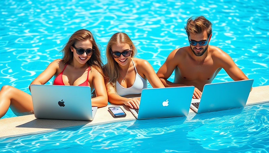 Young digital nomads working by a pool, best countries for digital nomads.