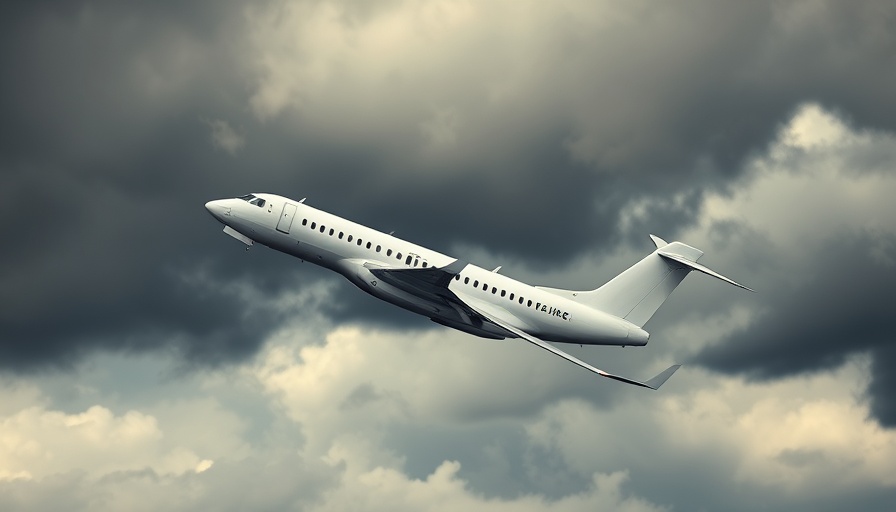 Porter airplane soaring among storm clouds.