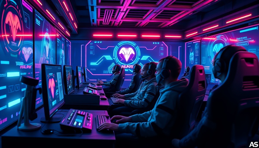 Futuristic AI Entertainment Gaming setup with vibrant neon lights.