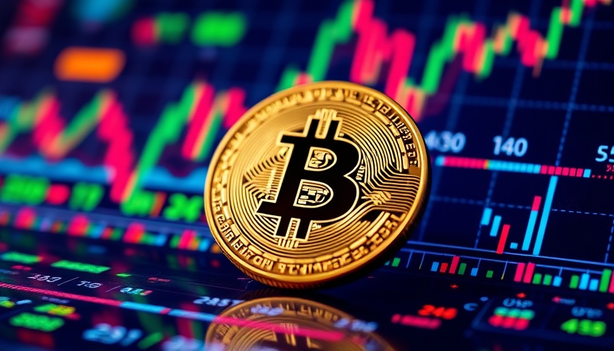 Futuristic Bitcoin and stock chart overlay for Tezos (XTZ) price analysis.