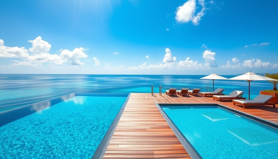 Luxurious seaside infinity pool with lounge chairs by the ocean.