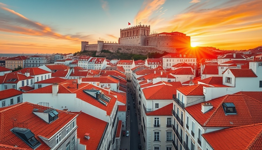 Must-Try Food In Portugal: Captivating view of Lisbon rooftops at sunset.