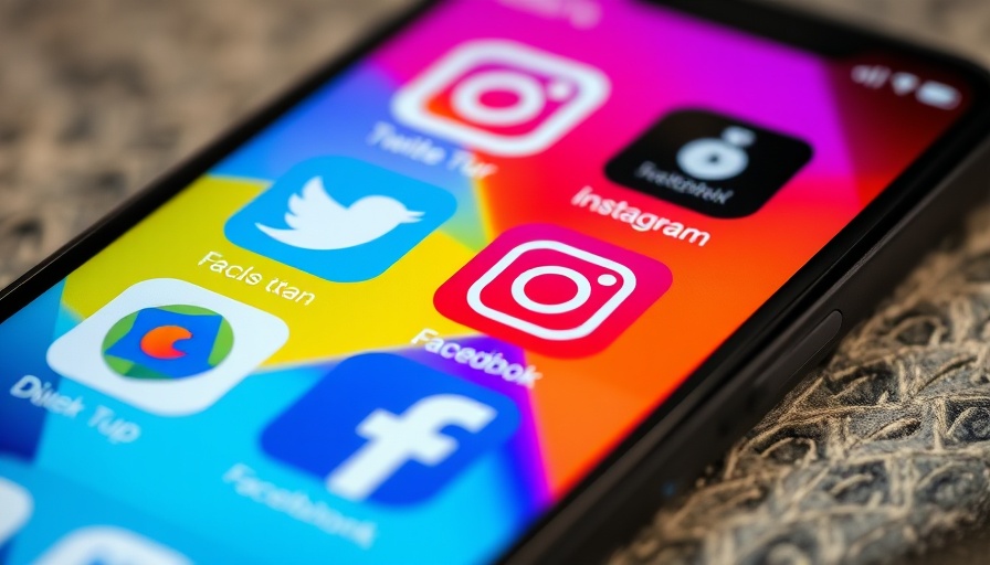 Social media app icons on a smartphone, highlighting digital connectivity.
