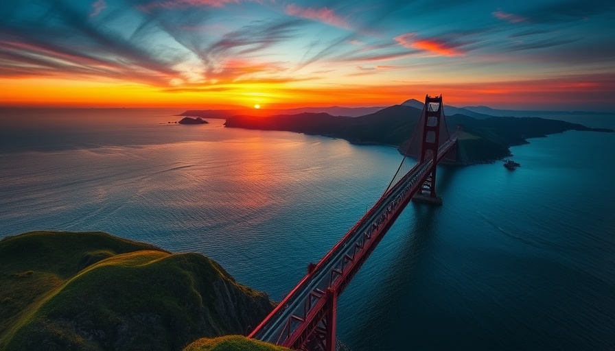 Golden Gate Bridge at sunset symbolizing travel and tourism surge.