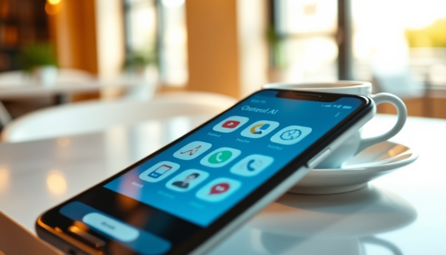 AI travel personalization apps on smartphone with coffee backdrop.