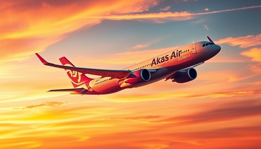 Akasa Air airplane soaring through sunset sky, expanding pet travel.