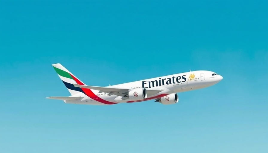 Emirates plane in flight, related to power bank ban.