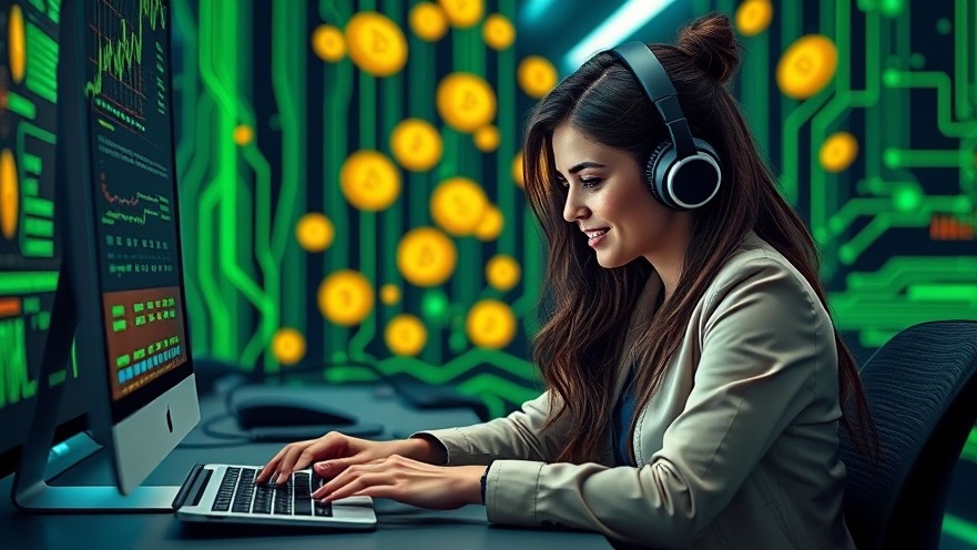 Woman analyzing data on cryptocurrency investments for beginners
