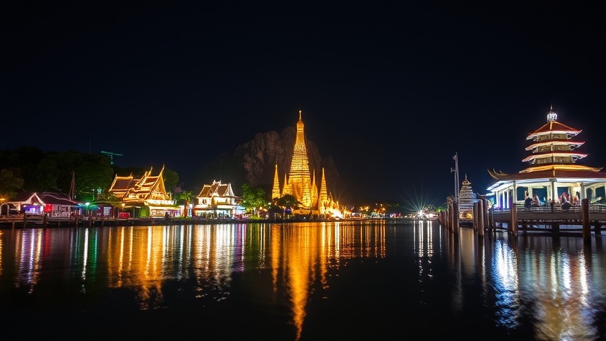 Stunning Thailand beauty at night with vibrant city lights and serene landscapes.