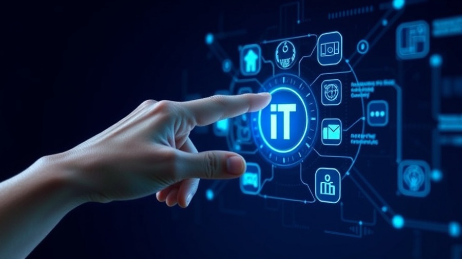 IT networking solutions interface with a hand pointing.